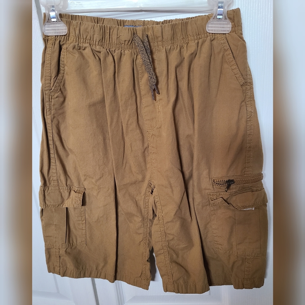 Boy's Khaki Cargo Shorts. Stretch Waist w/tie 12
